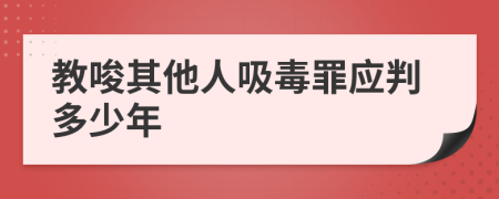 教唆其他人吸毒罪应判多少年