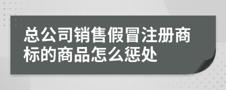 总公司销售假冒注册商标的商品怎么惩处