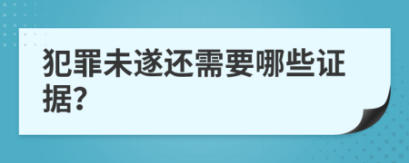 犯罪未遂还需要哪些证据？