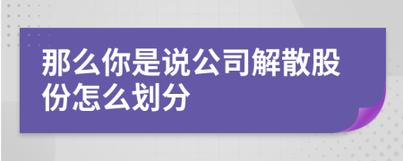 那么你是说公司解散股份怎么划分