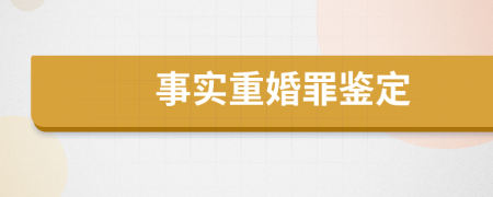 事实重婚罪鉴定