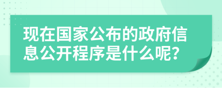 现在国家公布的政府信息公开程序是什么呢？