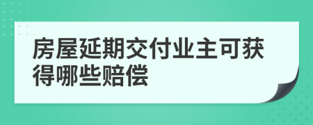 房屋延期交付业主可获得哪些赔偿