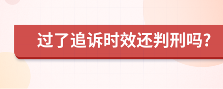 过了追诉时效还判刑吗?