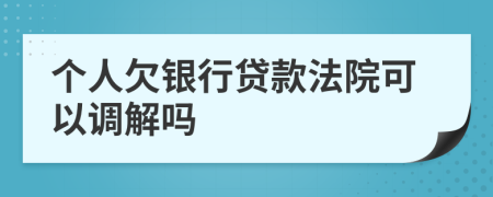 个人欠银行贷款法院可以调解吗