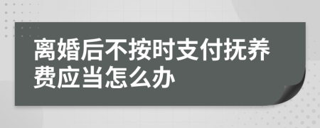 离婚后不按时支付抚养费应当怎么办