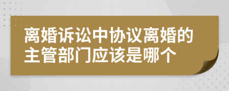 离婚诉讼中协议离婚的主管部门应该是哪个