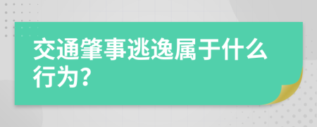 交通肇事逃逸属于什么行为？