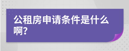 公租房申请条件是什么啊？