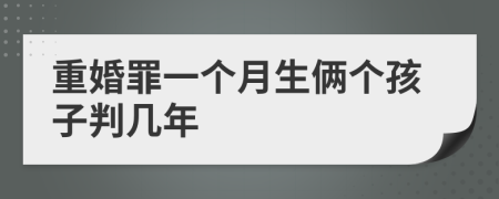 重婚罪一个月生俩个孩子判几年