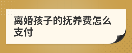 离婚孩子的抚养费怎么支付