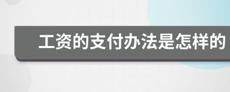 工资的支付办法是怎样的