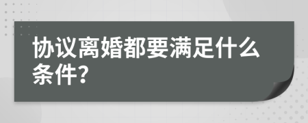 协议离婚都要满足什么条件？