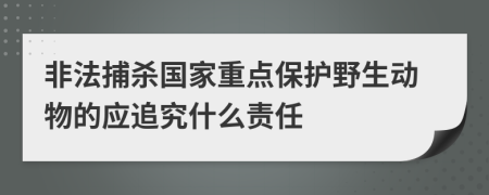 非法捕杀国家重点保护野生动物的应追究什么责任