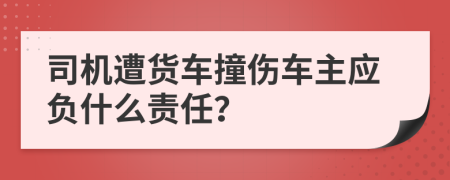 司机遭货车撞伤车主应负什么责任？