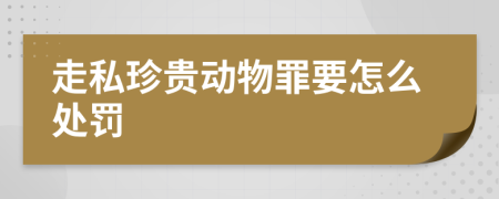 走私珍贵动物罪要怎么处罚