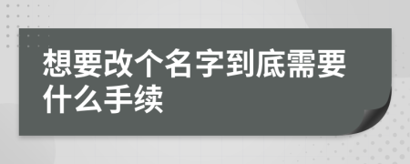 想要改个名字到底需要什么手续