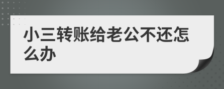 小三转账给老公不还怎么办