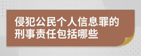 侵犯公民个人信息罪的刑事责任包括哪些