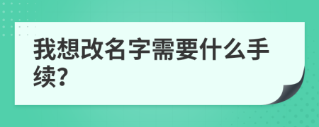 我想改名字需要什么手续？