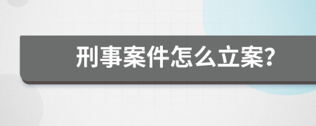 刑事案件怎么立案？