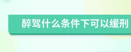 醉驾什么条件下可以缓刑