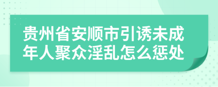 贵州省安顺市引诱未成年人聚众淫乱怎么惩处