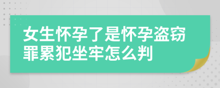 女生怀孕了是怀孕盗窃罪累犯坐牢怎么判