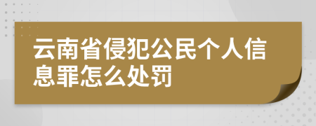 云南省侵犯公民个人信息罪怎么处罚