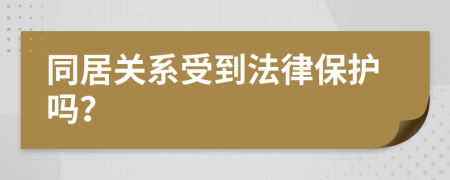 同居关系受到法律保护吗？