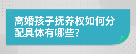 离婚孩子抚养权如何分配具体有哪些？