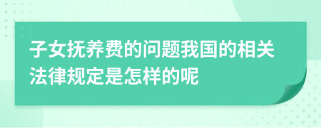 子女抚养费的问题我国的相关法律规定是怎样的呢