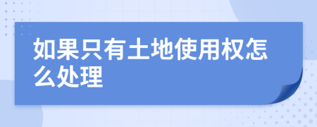 如果只有土地使用权怎么处理