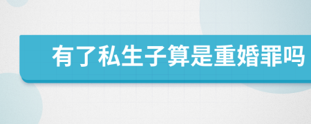 有了私生子算是重婚罪吗