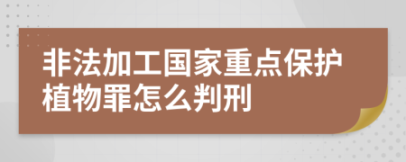 非法加工国家重点保护植物罪怎么判刑