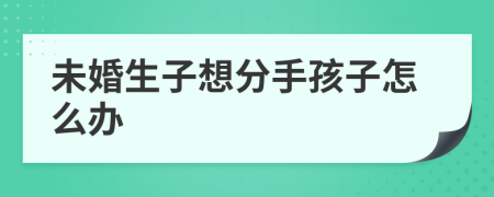 未婚生子想分手孩子怎么办