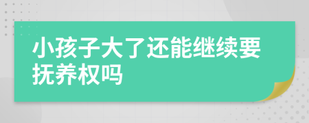 小孩子大了还能继续要抚养权吗