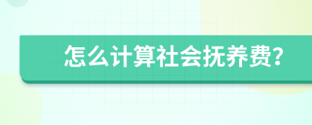 怎么计算社会抚养费？