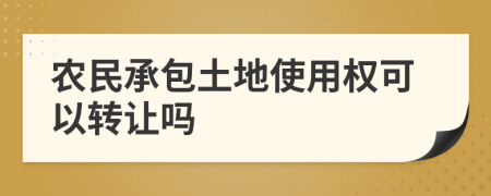 农民承包土地使用权可以转让吗