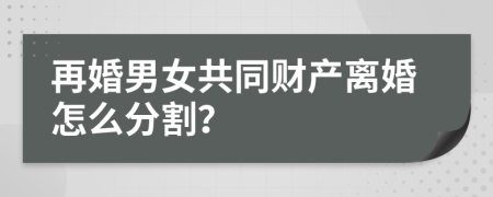 再婚男女共同财产离婚怎么分割？