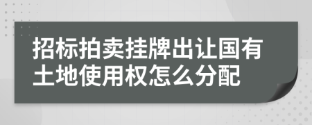 招标拍卖挂牌出让国有土地使用权怎么分配