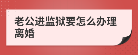 老公进监狱要怎么办理离婚