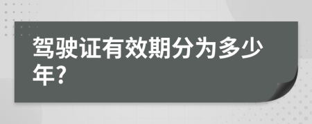 驾驶证有效期分为多少年?