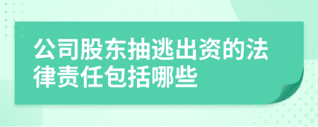 公司股东抽逃出资的法律责任包括哪些