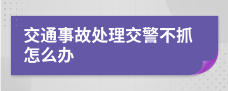 交通事故处理交警不抓怎么办