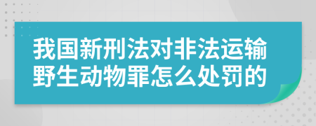 我国新刑法对非法运输野生动物罪怎么处罚的