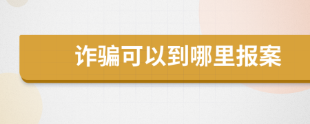 诈骗可以到哪里报案