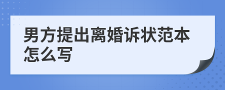 男方提出离婚诉状范本怎么写