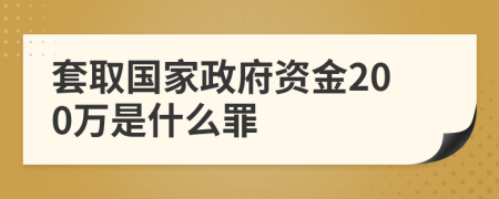 套取国家政府资金200万是什么罪