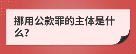 挪用公款罪的主体是什么？